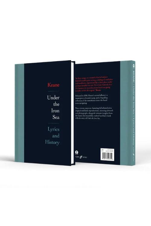 Portada oficial del libro de Keane Under The Iron Sea Lyrics and History