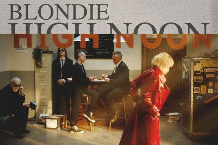 Debbie Harry y Chris Stein posando para la sesion fotografica del disco High Noon de Blondie