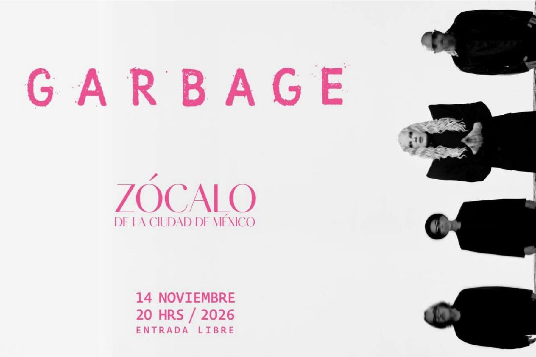 La banda Garbage confirma fecha oficial para tocar en el Zócalo de la Ciudad de México.